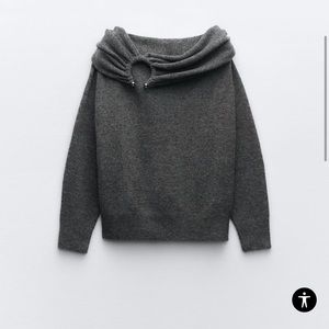 ZARA DRAPED KNIT SWEATER - NEVER WORN